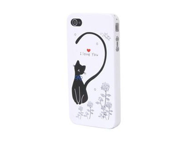 Case Hoesje 'I Love You' Cat voor iPhone 4