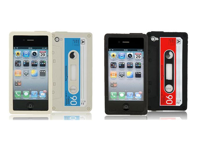 Cassette Tape Silicone Skin Case voor iPhone 4
