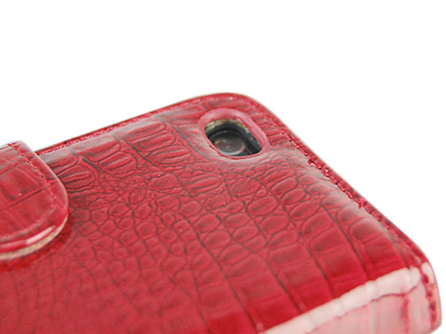 Croco Side Flip Case Hoes voor iPhone 4/4S