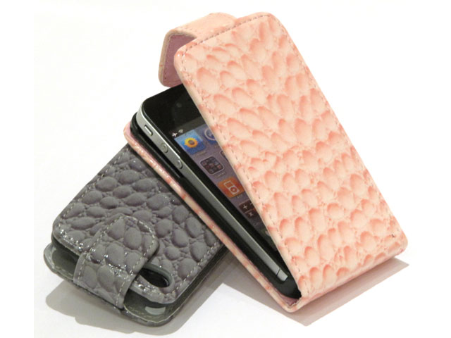 Crocodile Slim Elegant Leather Case voor iPhone 4/4S