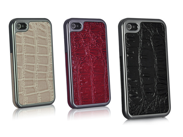 Deluxe Croco Leather Hard Case Hoes voor iPhone 4/4S