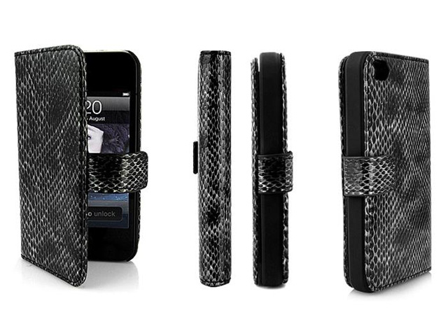 Deluxe Snake Side Flip Case Hoes voor iPhone 4/4S