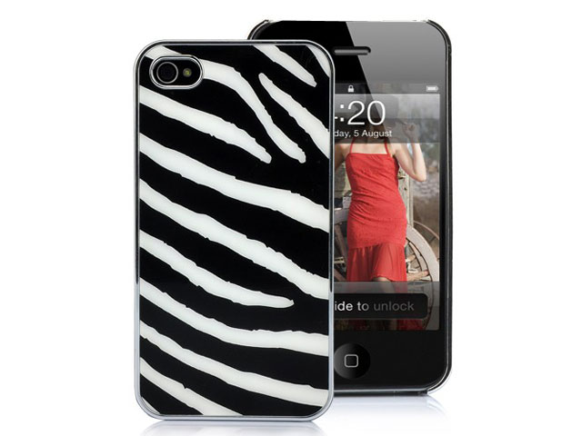 Deluxe Zebra Back Case Hoes voor iPhone 4/4S