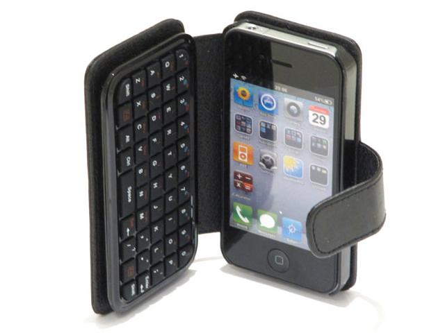 Keyboard Kunstleren Sideflip Case Voor Iphone 4 4s