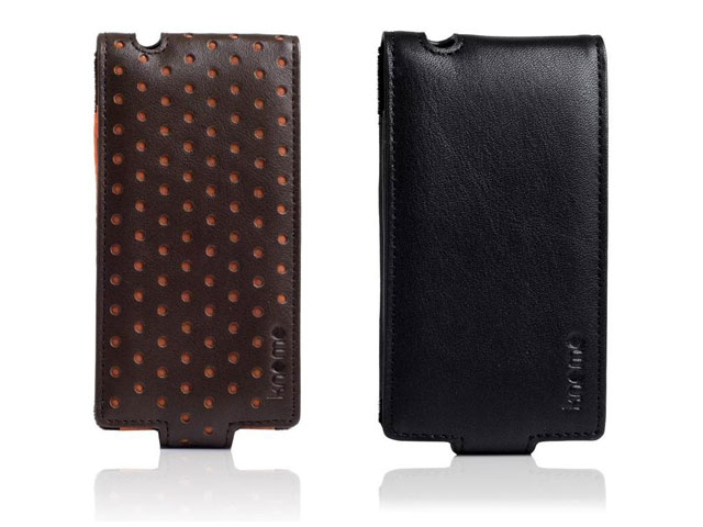 Knomo Leather Flip Case voor iPhone 4/4S