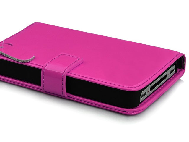Glossy Leather Sideflip Case Hoesje voor iPhone 4/4S