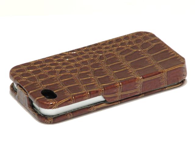 UltraSlim Croco Flip Case Hoes voor iPhone 4/4S