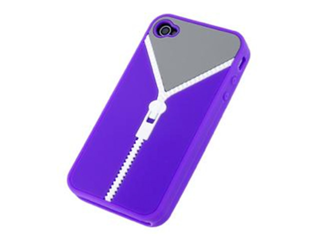 Zipper Jacket Silicone Skin Case Hoes iPhone 4/4S