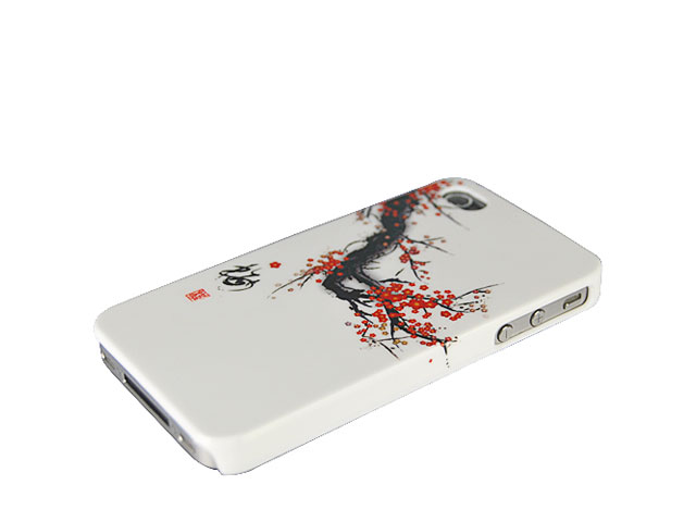 Chinese Blossom Back Case Hoes voor iPhone 4/4S