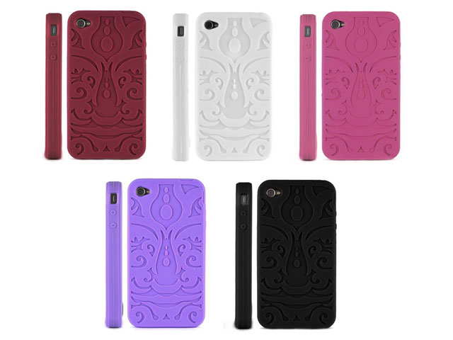 Tiki Series Silicone Skin Case Hoes voor iPhone 4
