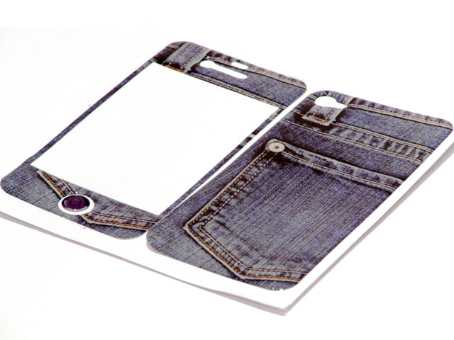 Denim Jeans Body Guard Sticker Skin voor iPhone 4/4S