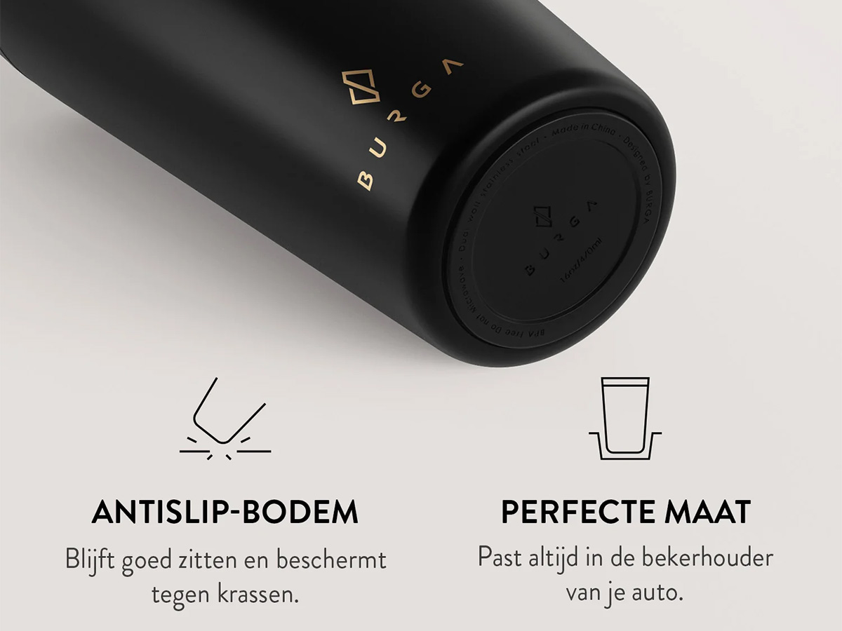 Burga Coffee Mug Black - Herbruikbare Koffiebeker Isolerend