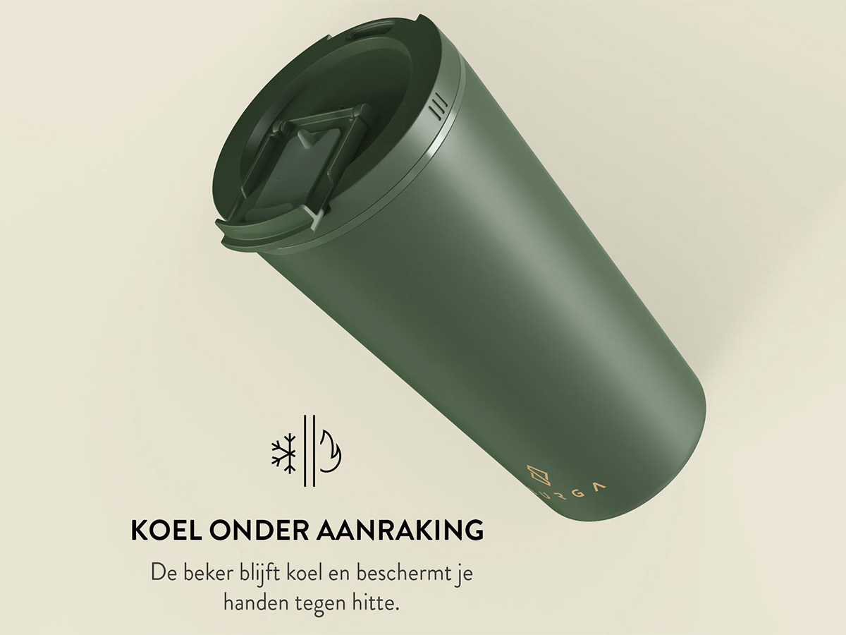 Burga Coffee Mug Khaki - Herbruikbare Koffiebeker Isolerend