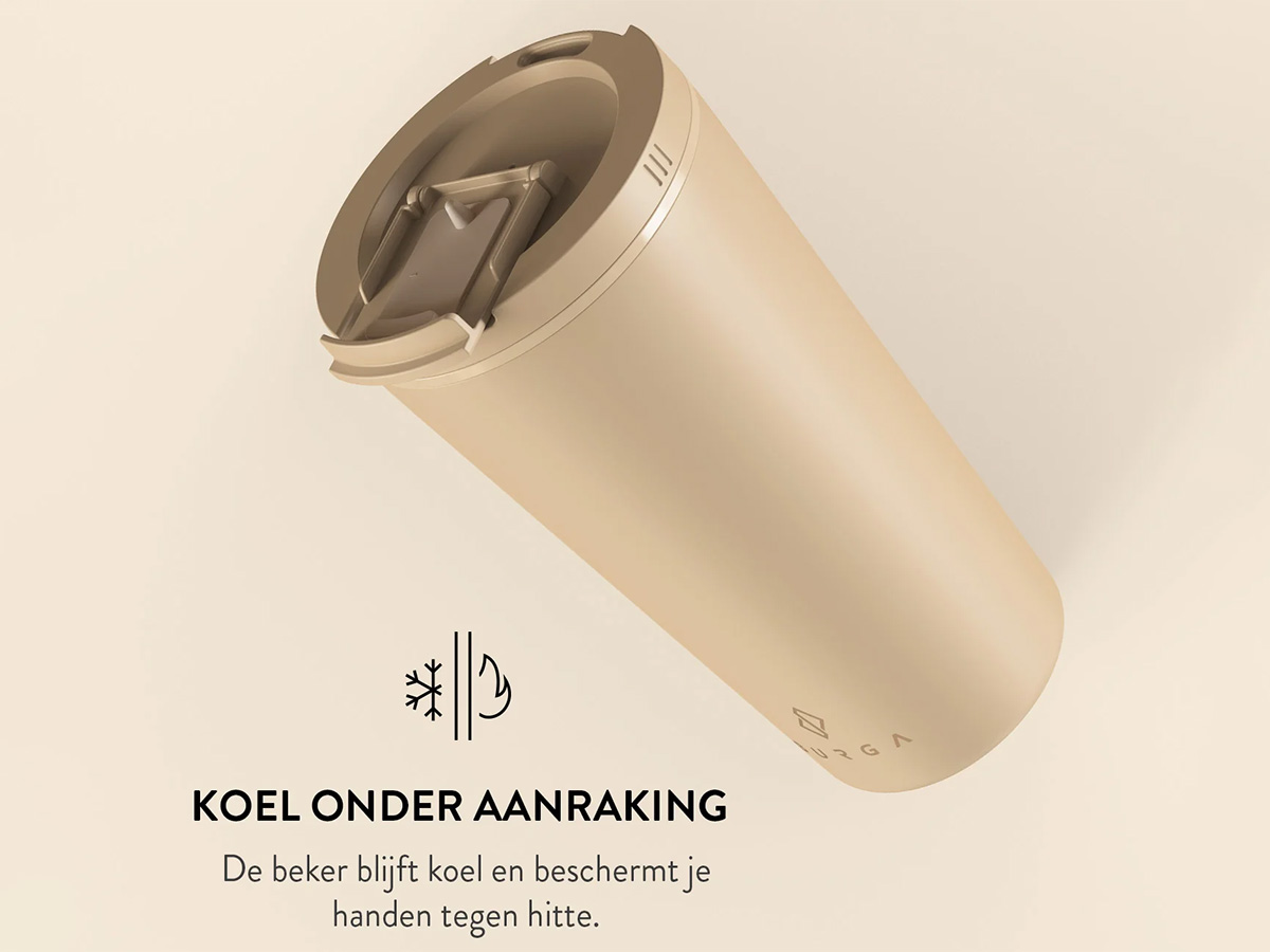 Burga Coffee Mug Tan - Herbruikbare Koffiebeker Isolerend