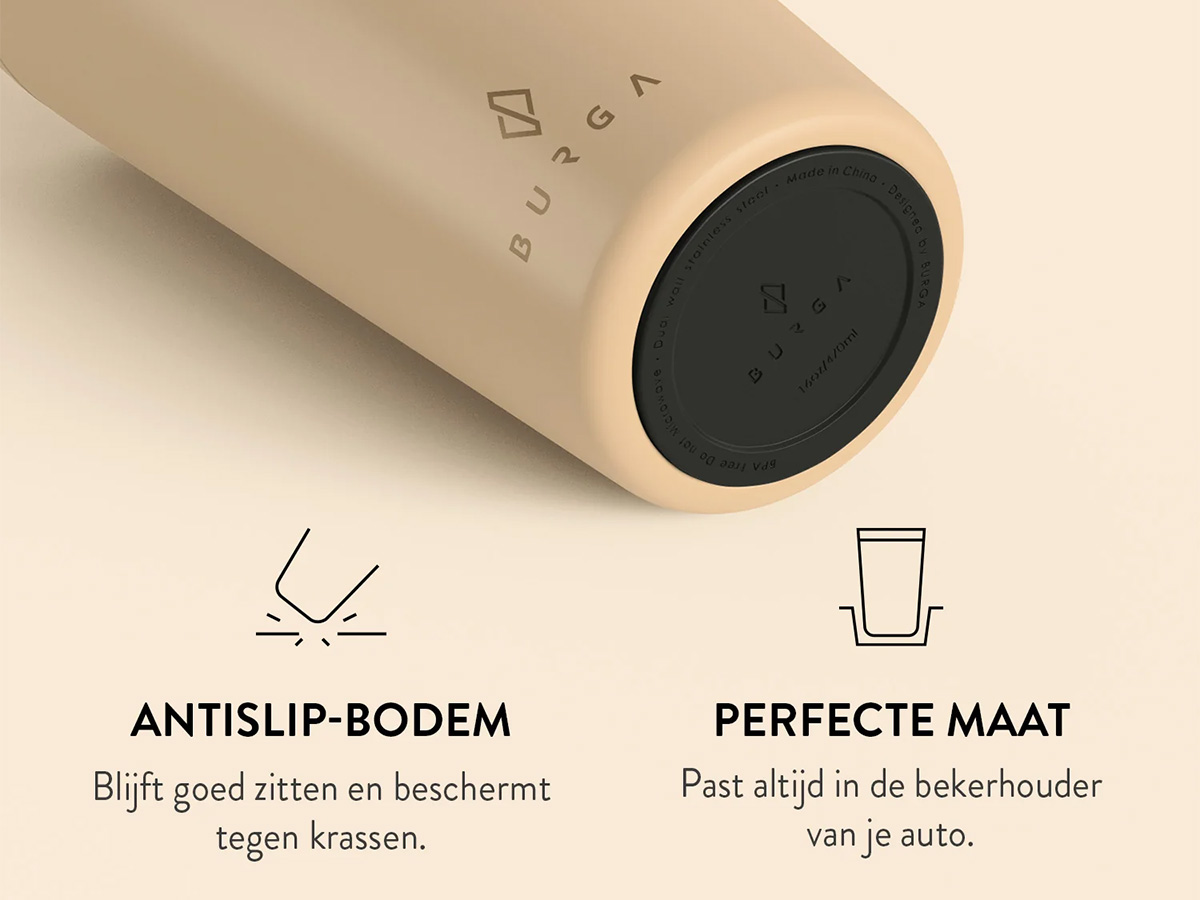 Burga Coffee Mug Tan - Herbruikbare Koffiebeker Isolerend