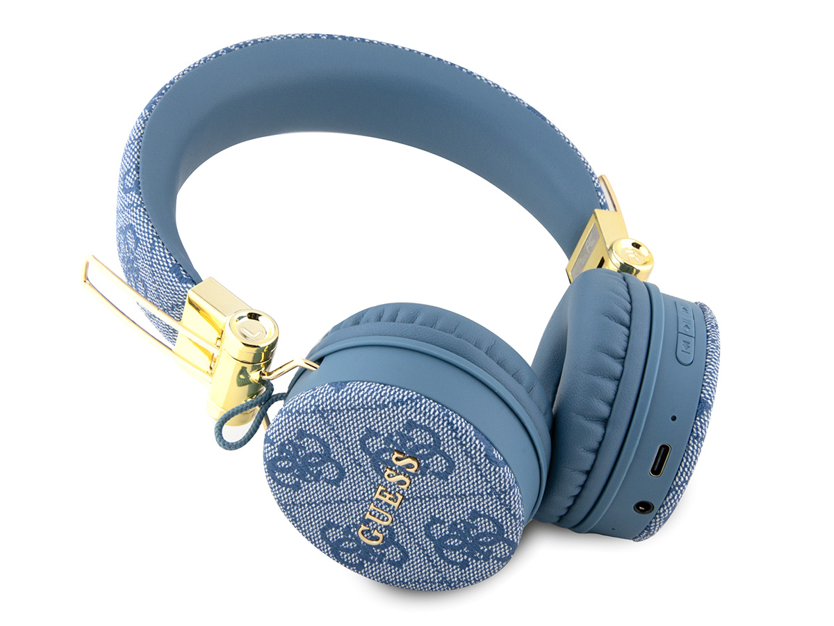 Guess 4G Monogram Bluetooth On-Ear Koptelefoon - Blauw