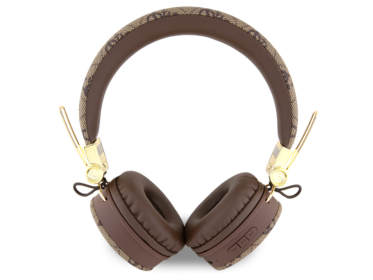 Guess 4G Monogram Bluetooth On-Ear Koptelefoon - Bruin