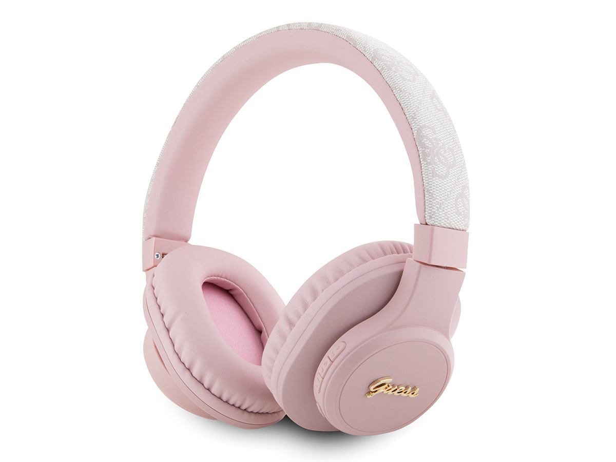 Guess 4G Monogram Bluetooth Over-Ear Koptelefoon - Roze