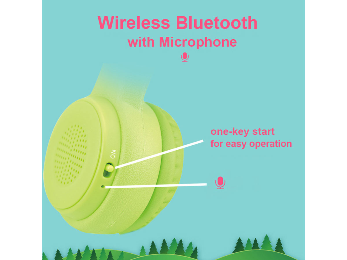 Headfoams Bluetooth Onbreekbare Kinder Koptelefoon Groen