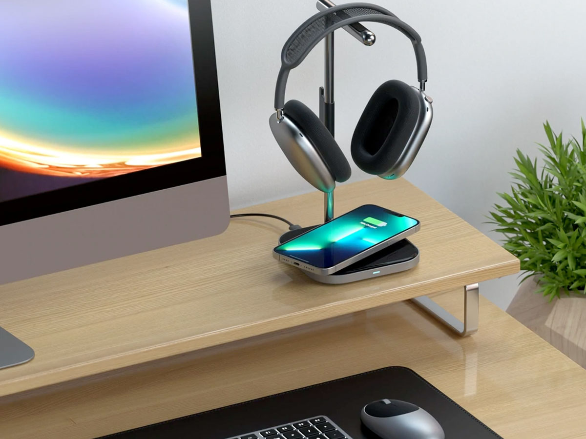 Satechi 2-in-1 Headphone Stand met Wireless Charger