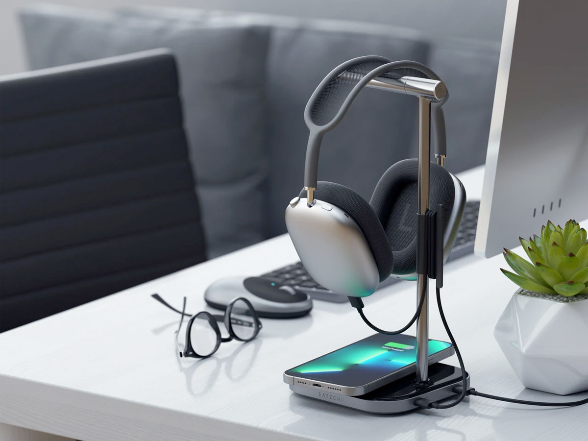 Satechi 2-in-1 Headphone Stand met Wireless Charger