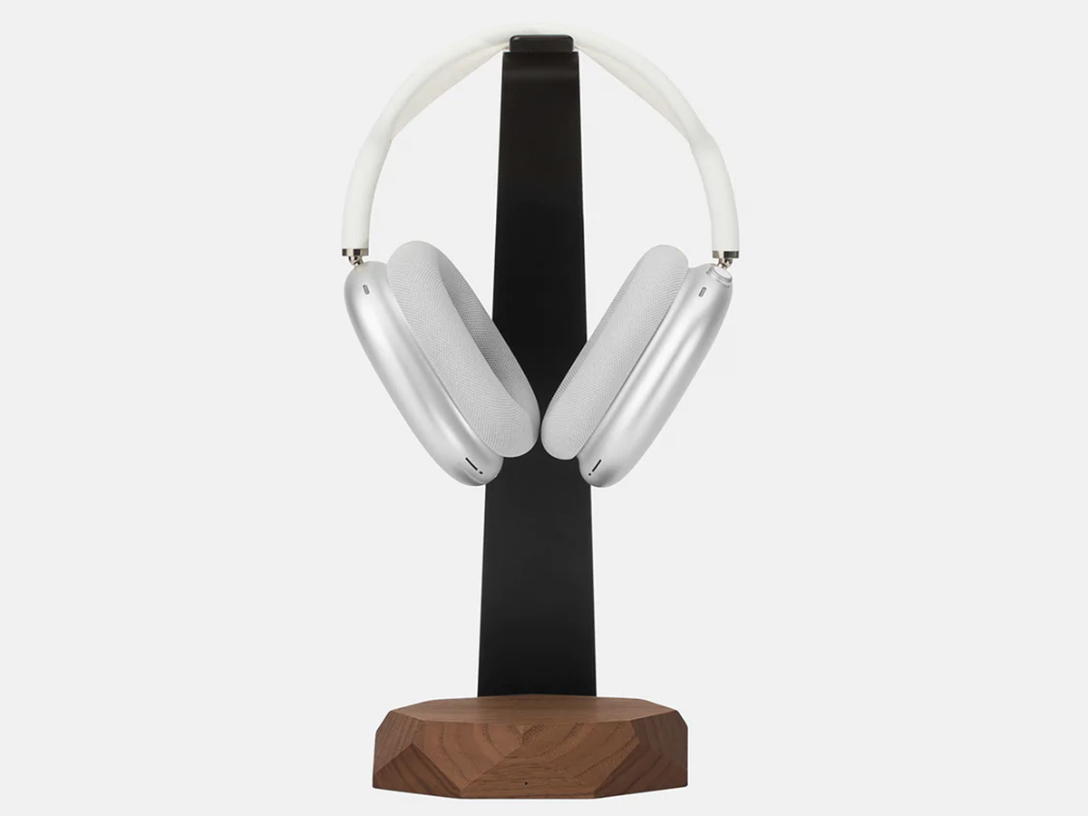 Oakywood 2 in 1 Headphone Stand met Draadloze Oplader Walnut