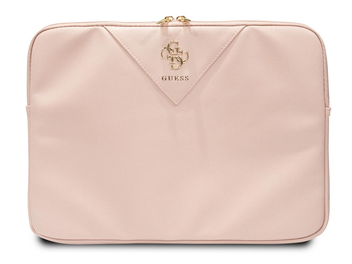 Guess Big 4G Pebbled Laptop Sleeve Roze - MacBook 13