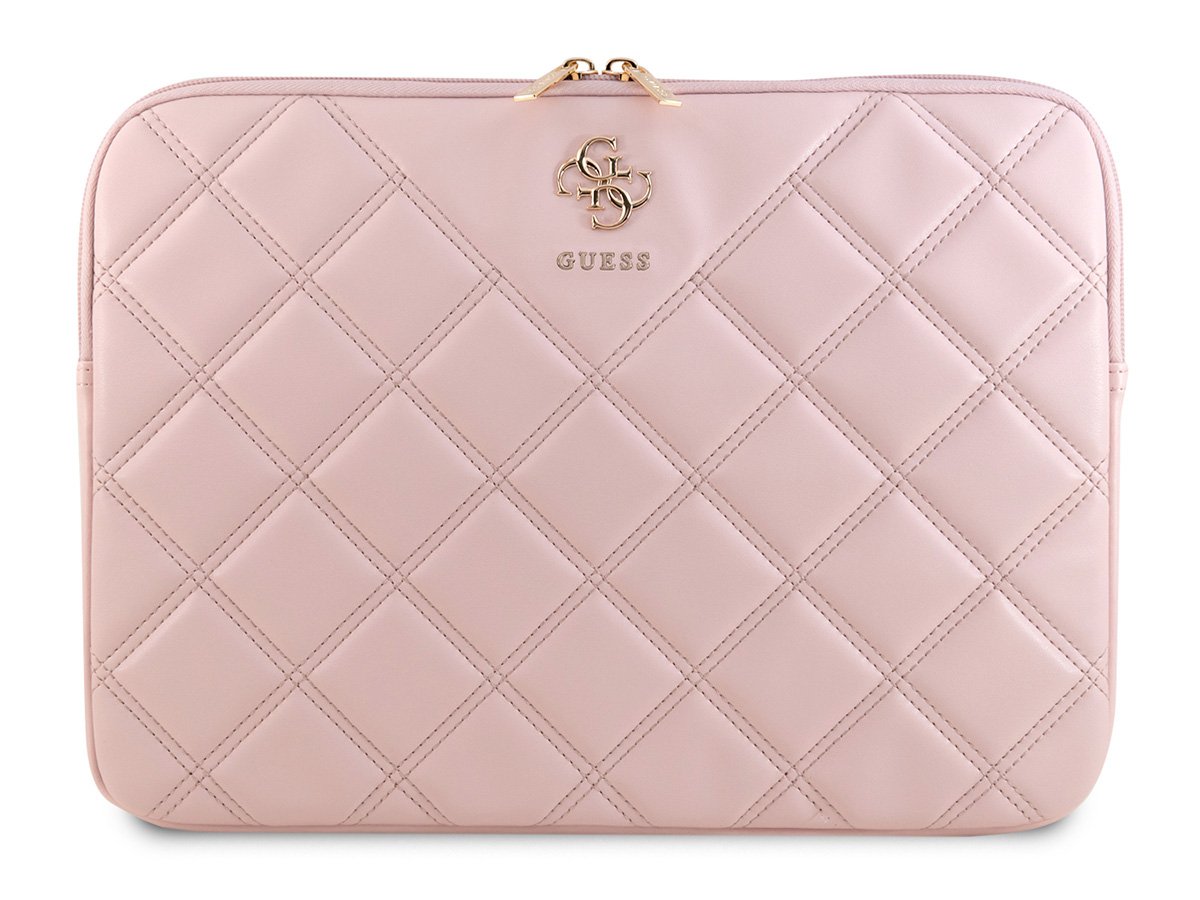 Guess Big 4G Quilted Laptop Sleeve Roze - MacBook 13