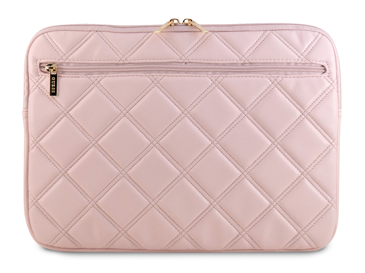 Guess Big 4G Quilted Laptop Sleeve Roze - MacBook 13