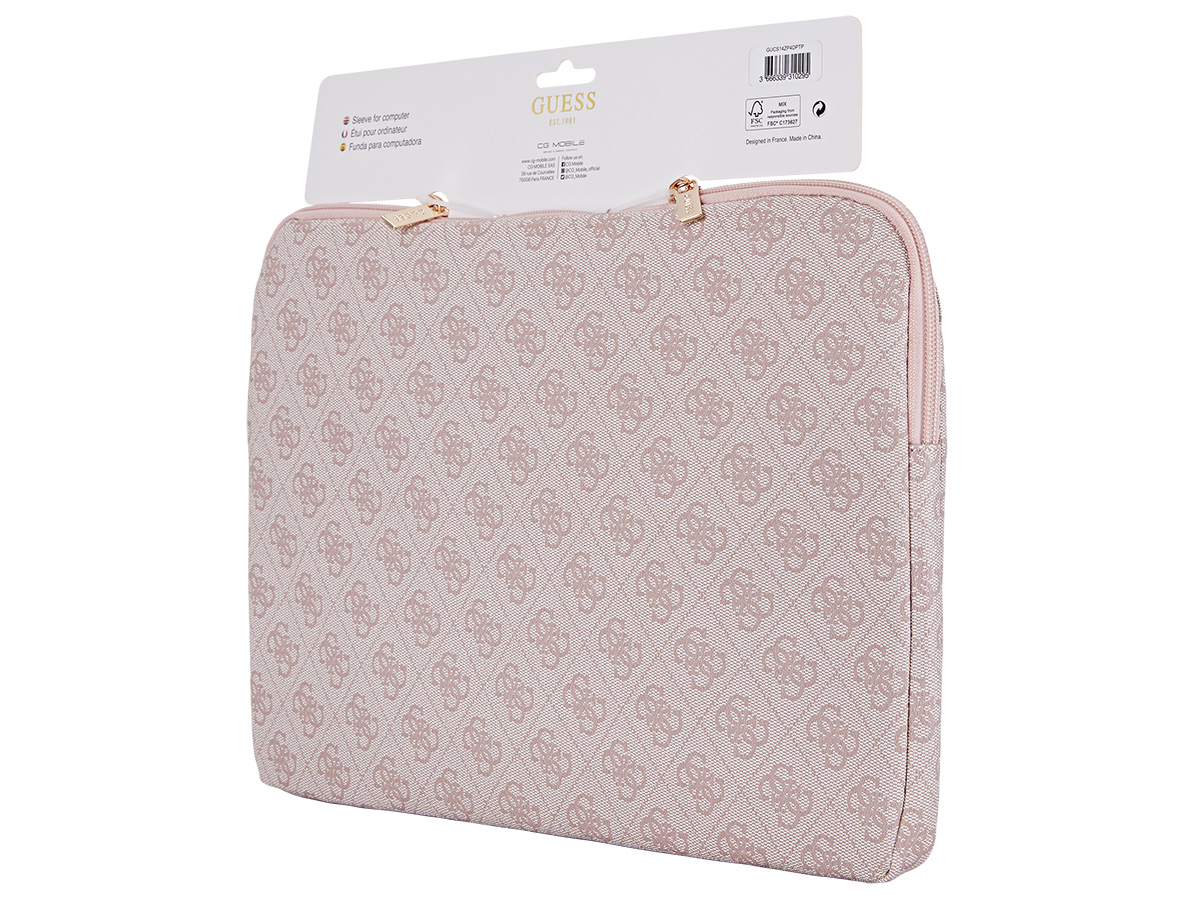 Guess Monogram Laptop Pocket Sleeve Roze - MacBook 13