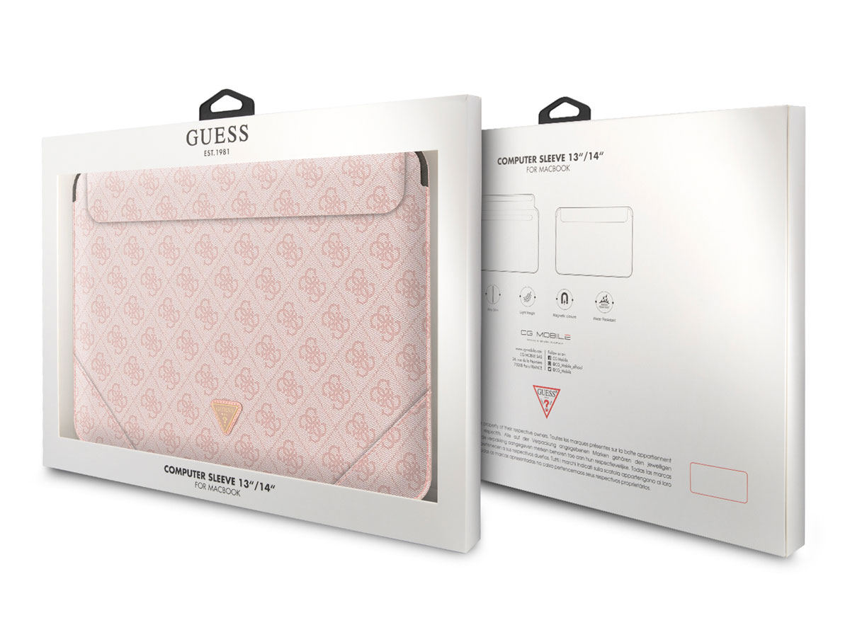 Guess Monogram Triangle Sleeve Roze - MacBook 13