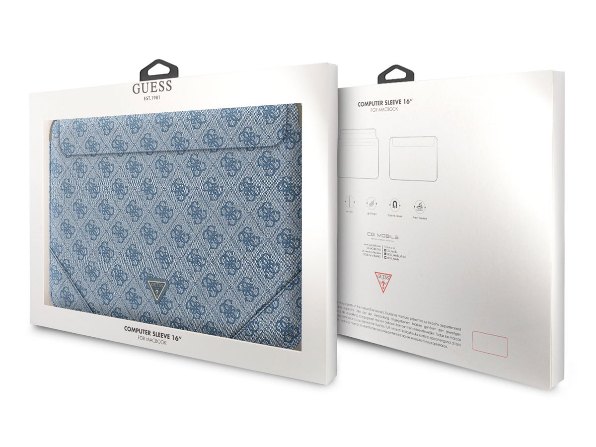 Guess Monogram Triangle Sleeve Blauw - MacBook Pro 16