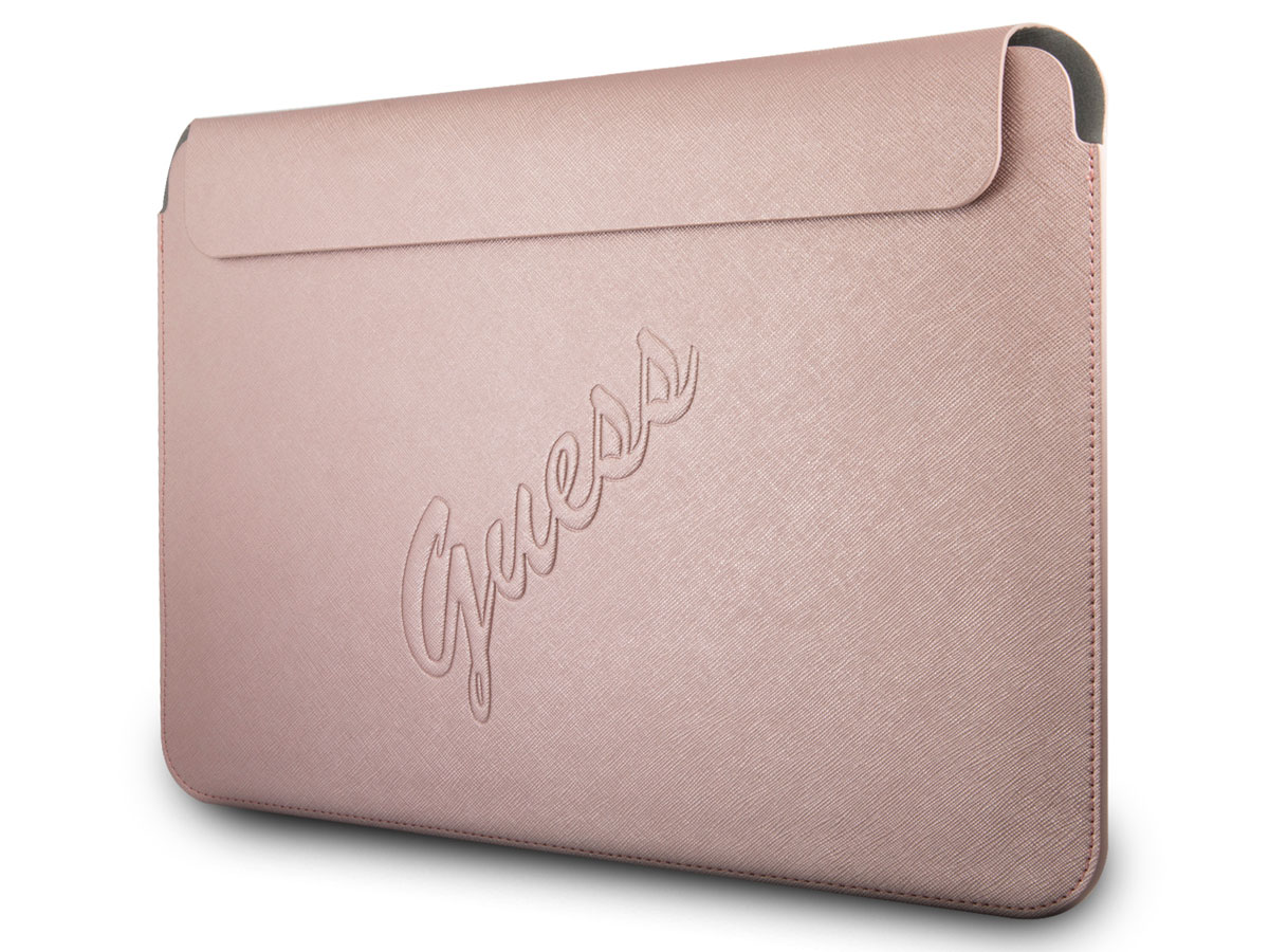 Guess Saffiano Laptop Sleeve Roze - MacBook 13