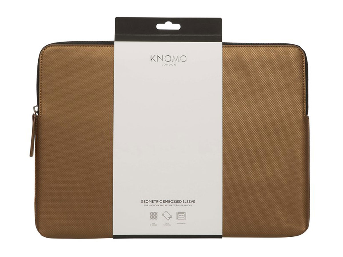 Knomo Embossed Sleeve Bronze MacBook Pro 15" Hoes