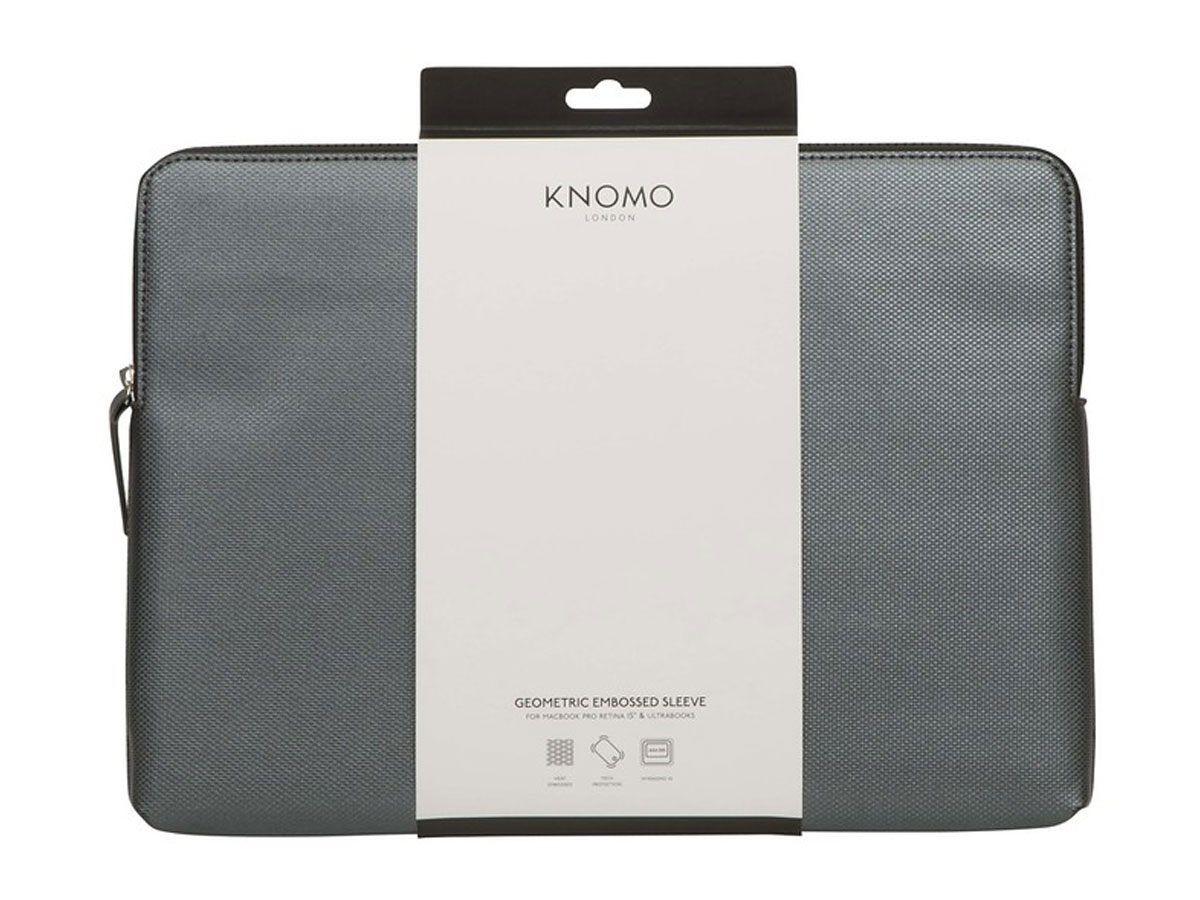 Knomo Embossed Sleeve Silver - MacBook Pro 15