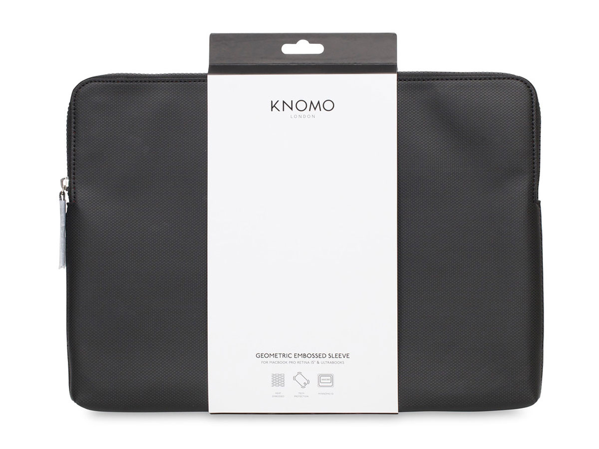 Knomo Embossed Sleeve Zwart - MacBook Pro/Air 13