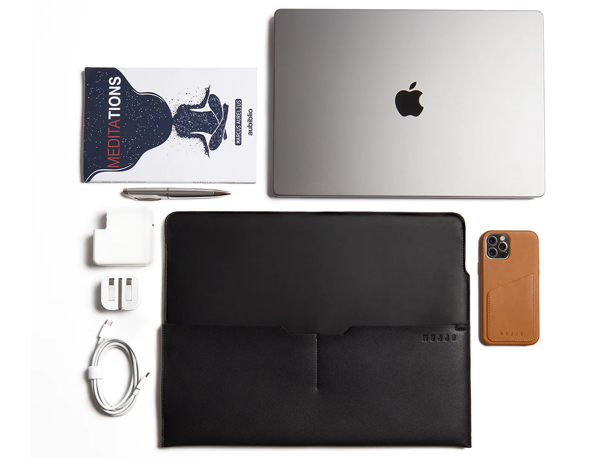 Mujjo Envoy Laptop Sleeve Zwart - MacBook Pro 16