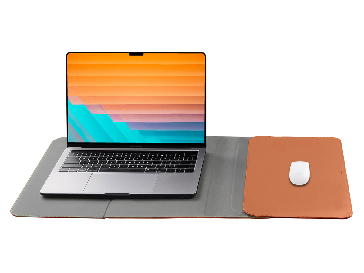 Orbitkey Hybrid Laptop Sleeve 14 inch Hoes met Deskmat - Terracotta