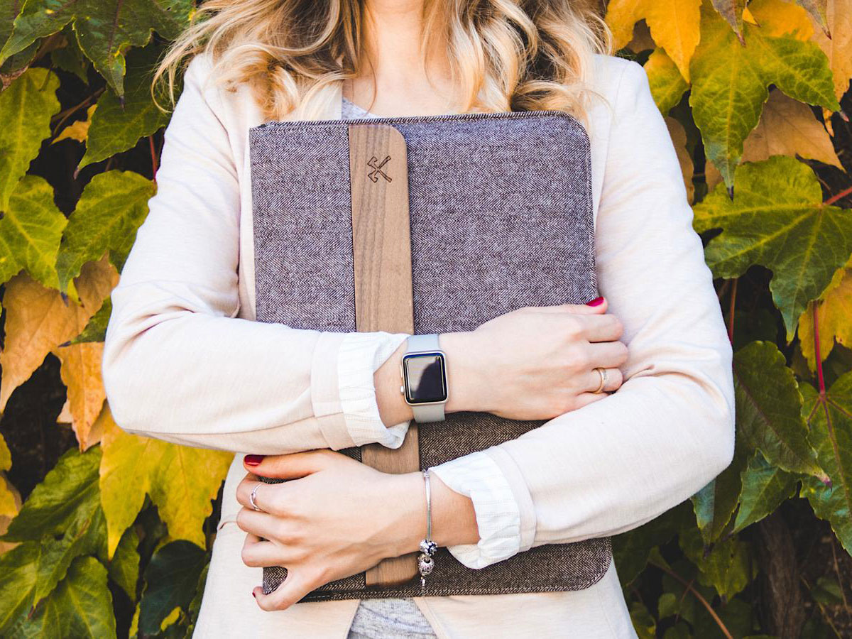 Woodcessories EcoPouch Wol & Hout - MacBook Sleeve 15