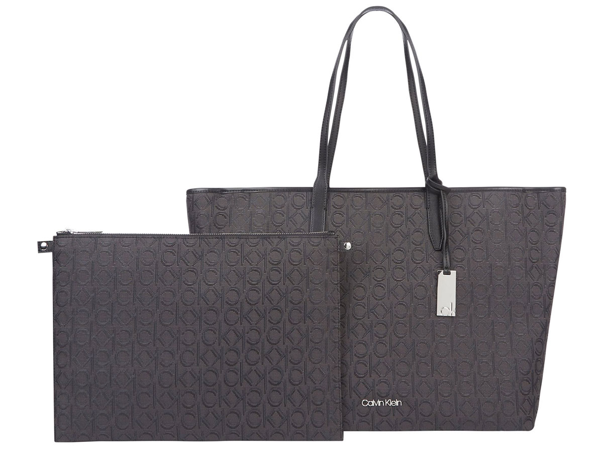 Calvin Klein Monogram Laptop Tote met Uitneembare Laptopsleeve