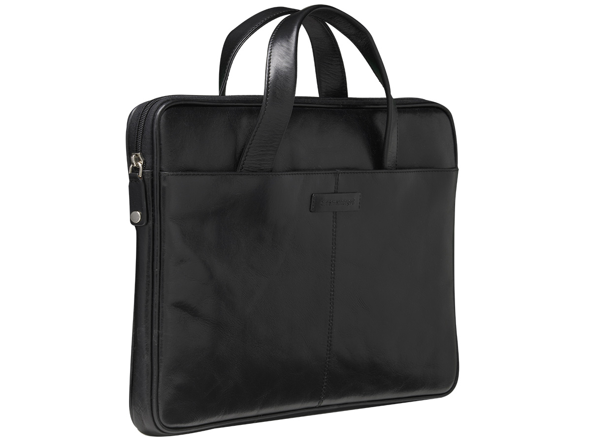 dbramante1928 Silkeborg Leather Slim Laptop Bag Zwart - 15