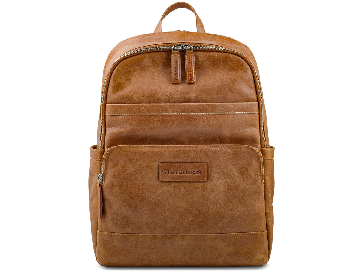 dbramante1928 Svendborg Leather Laptop Backpack Cognac - 15