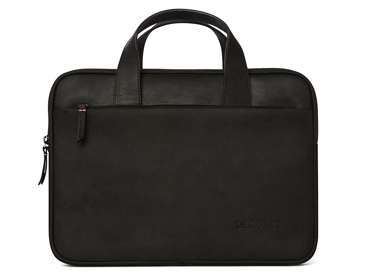 Decoded Slim Bag Zwart - Leren Laptoptas tot 15 inch