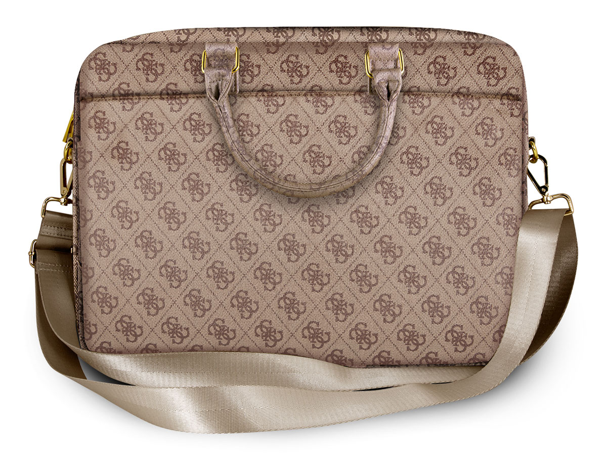 Guess 4G Monogram Laptop Bag Bruin - Laptoptas tot 16 inch