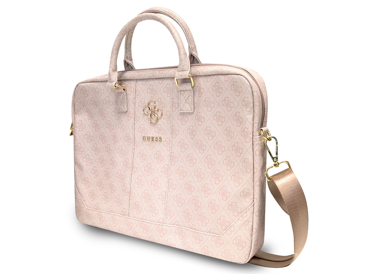 Guess Big 4G Monogram Laptop Bag Roze - Laptoptas tot 16 inch