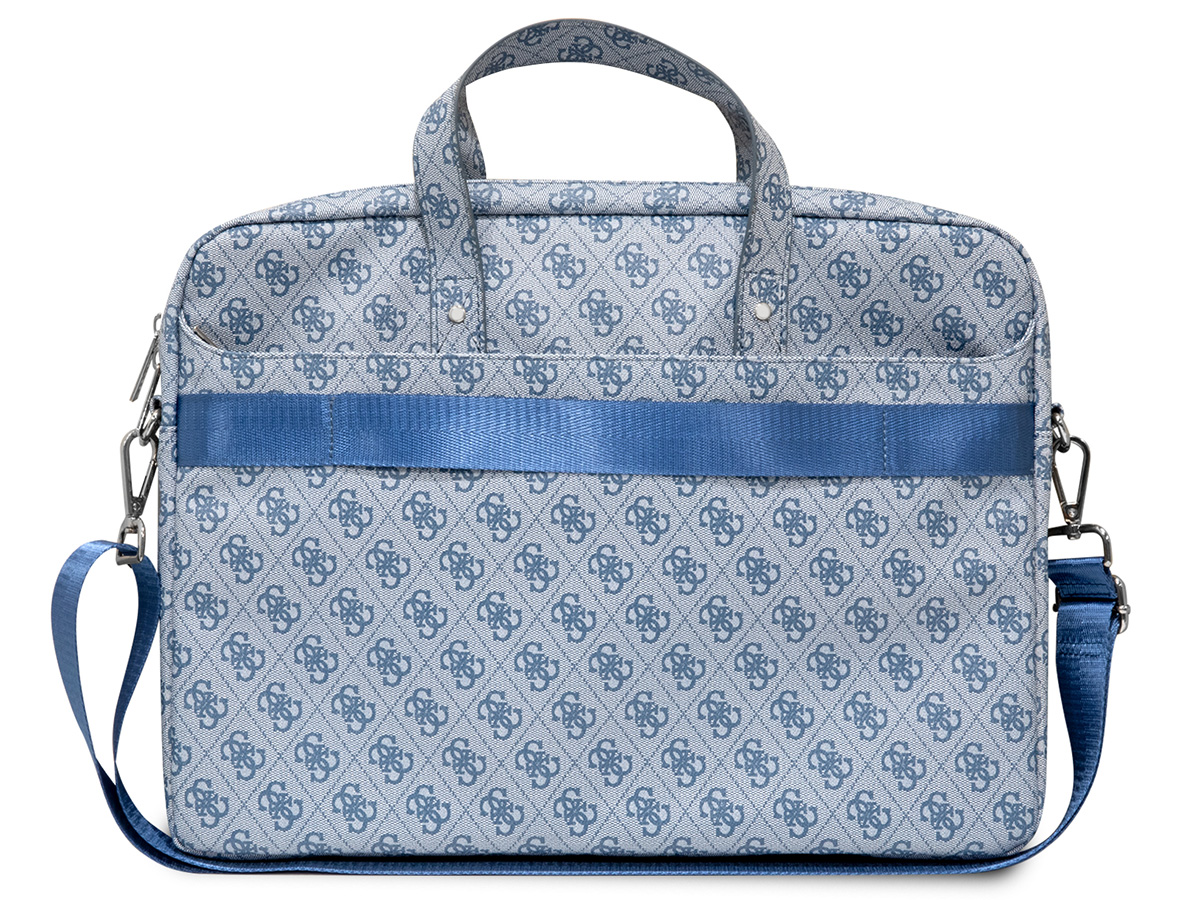 Guess 4G Monogram Triangle Laptop Bag Blauw - Laptoptas tot 16 inch