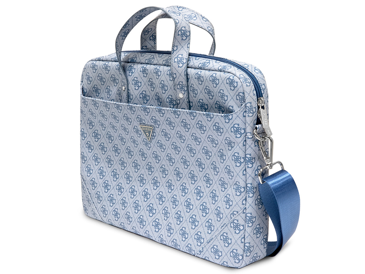 Guess 4G Monogram Triangle Laptop Bag Blauw - Laptoptas tot 16 inch