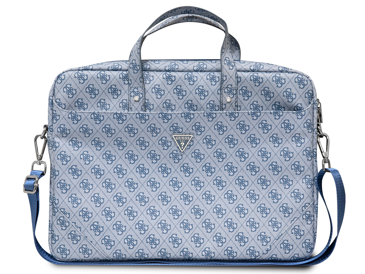 Guess 4G Monogram Triangle Laptop Bag Blauw - Laptoptas tot 16 inch