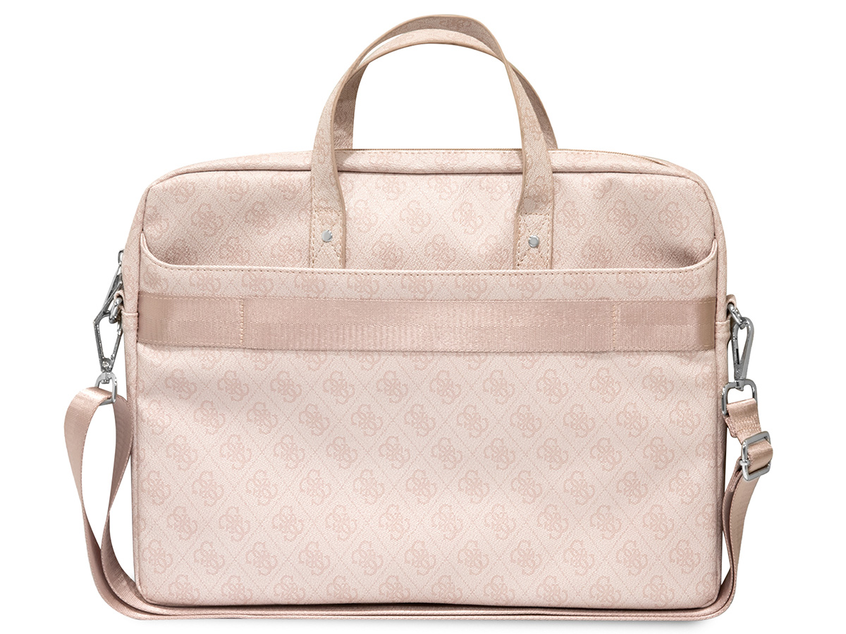 Guess 4G Monogram Triangle Laptop Bag Roze - Laptoptas tot 16 inch