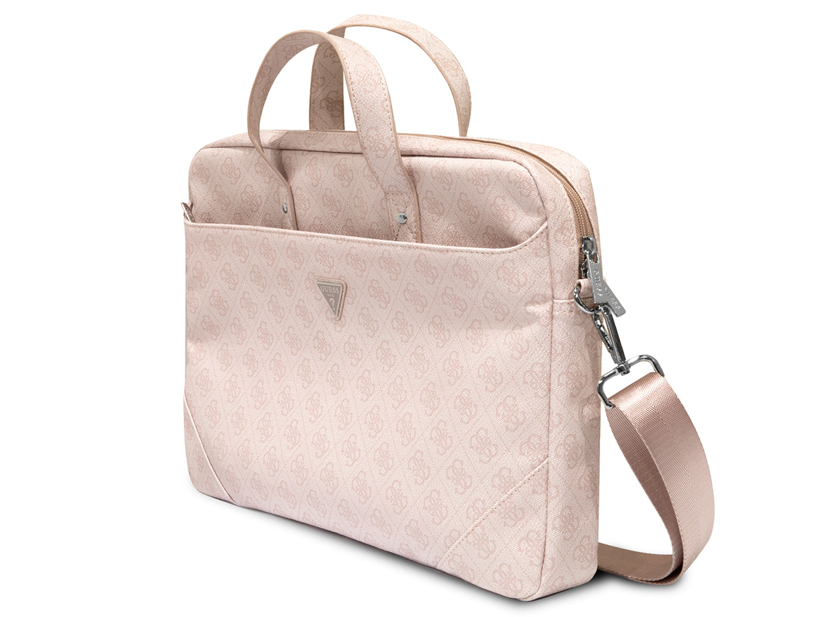 Guess 4G Monogram Triangle Laptop Bag Roze - Laptoptas tot 16 inch